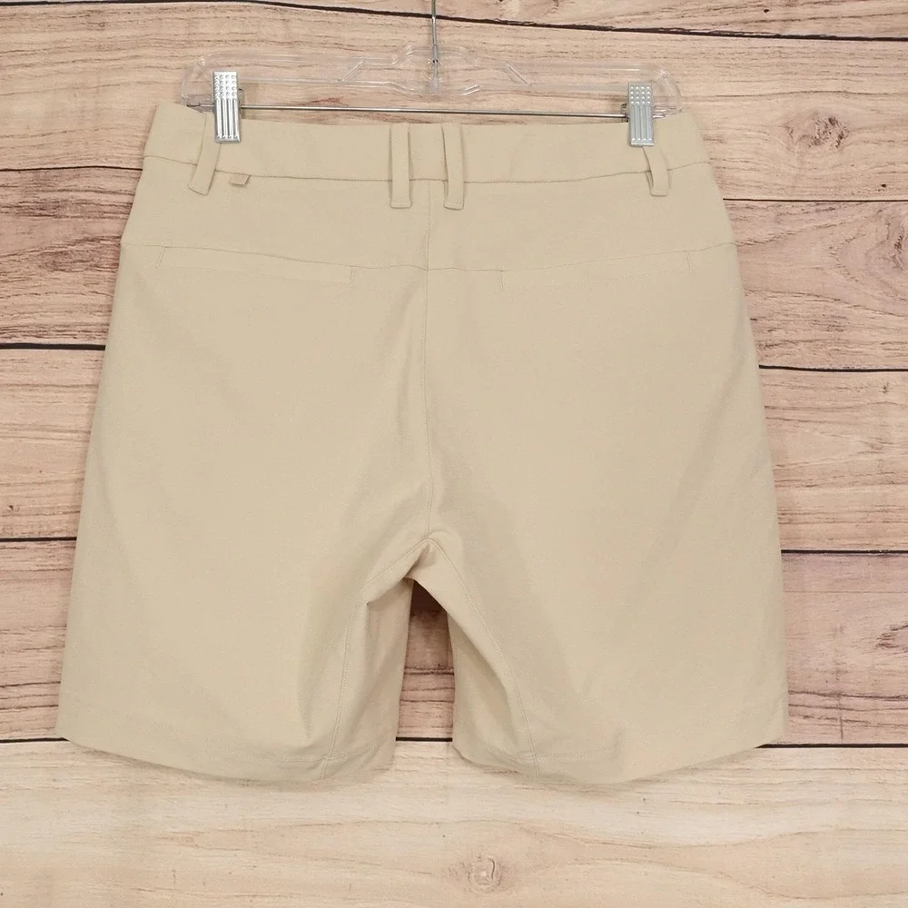 CRZ YOGA Shorts Mens 28 Beige Polyester Stretch 7 Inseam Casual Summer ABC